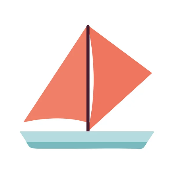 Barco con un color azul — Vector de stock
