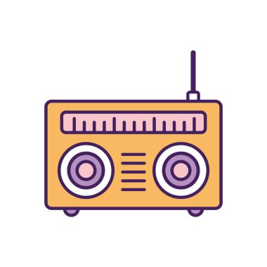 Beyaz arkaplanda radyo