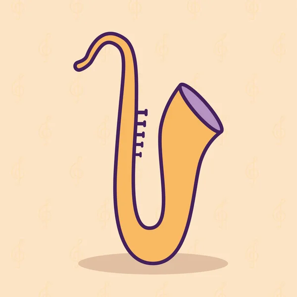 Saxofone sobre um fundo branco —  Vetores de Stock