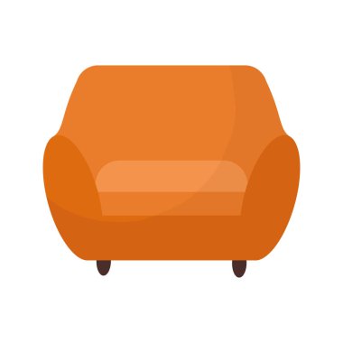 Turuncu renkli bir kanepe.