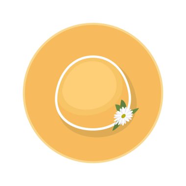 Beyaz çiçekli plaj şapkası