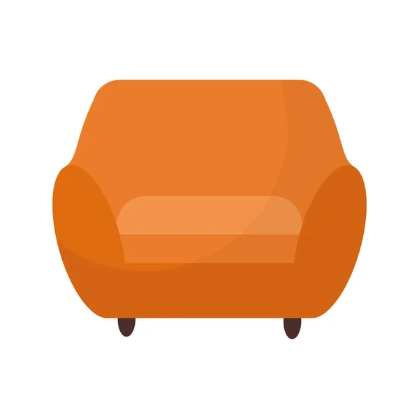 Sofá con un color naranja — Vector de stock