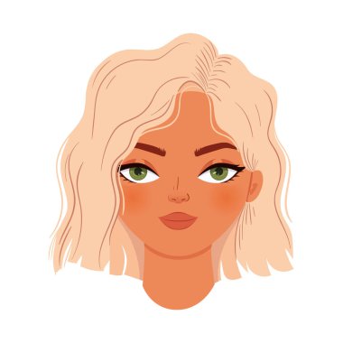 Sarı saçlı bir kadın.