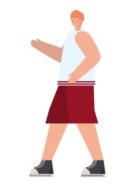 Spor elbiseli adam izole edilmiş simge