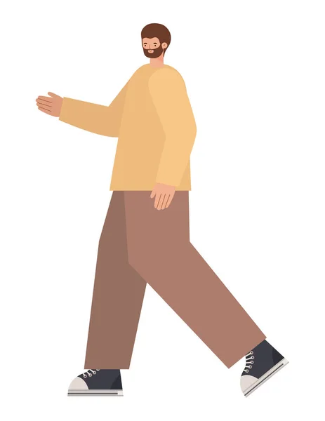 Hombre con pantalones marrones — Vector de stock