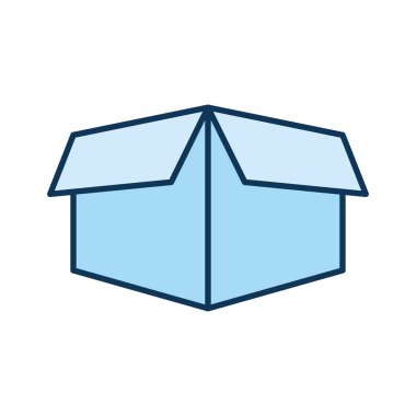 Beyaz arkaplanda mavi paket kutusu