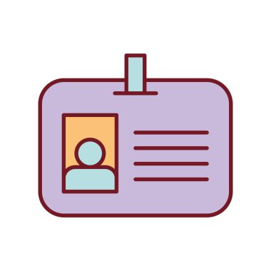 Beyaz arkaplanda mor renkli bir kimlik