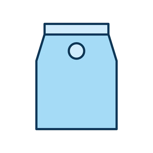 Saco de embalagem azul claro sobre um fundo branco — Vetor de Stock