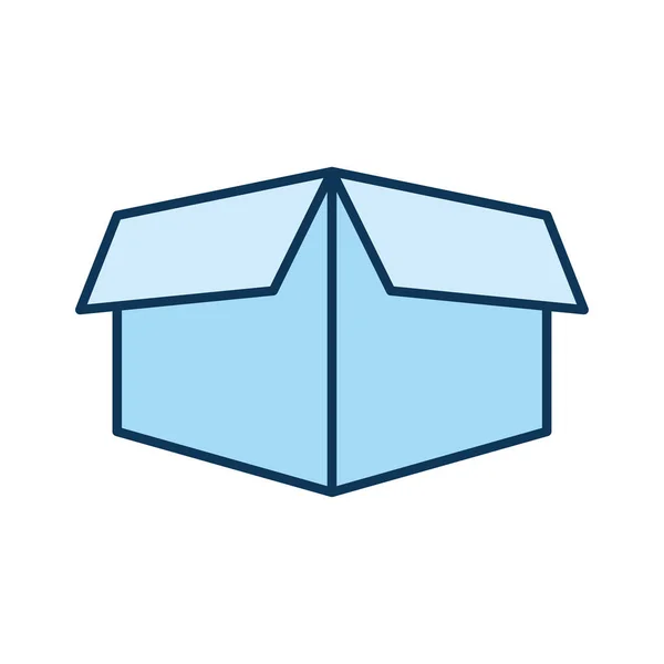 白い背景に青い梱包箱 — ストックベクタ