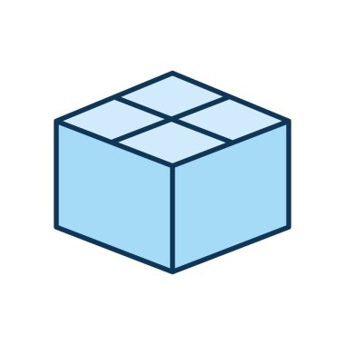 Beyaz arkaplanda açık mavi paket kutusu