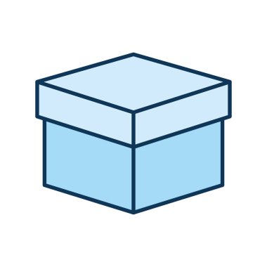 Beyaz arkaplanda kapalı mavi paket kutusu