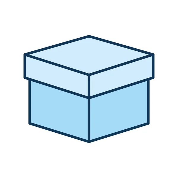 Boîte d'emballage bleue fermée sur fond blanc — Image vectorielle
