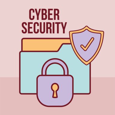 asma kilitli siber güvenlik harfi ve klasörü