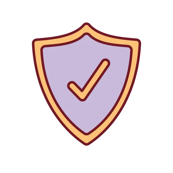 Escudo con un símbolo de aprobado — Archivo Imágenes Vectoriales