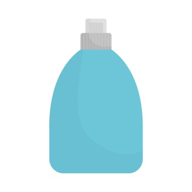 Beyaz arka planda mavi antibakteriyel şişe.