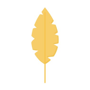 Beyaz arkaplanda sarı yaprak