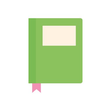 Beyaz arkaplanda yeşil kitap