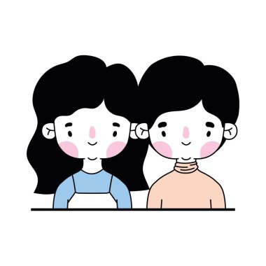 Beyaz arka planda gülümseyen çift