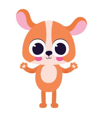 Beyaz arka planda sevimli bir köpek.