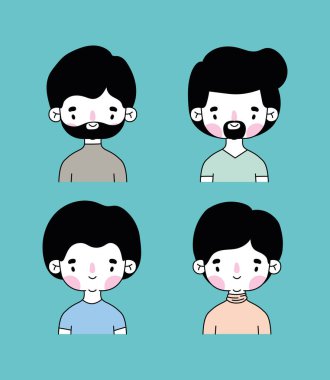 Yeşil arkaplanda bir grup erkek simgesi