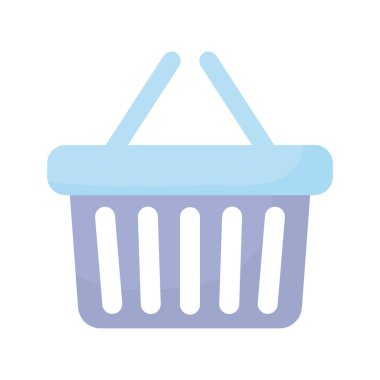 Beyaz arkaplanda mavi sepet