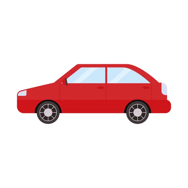 Rotes Auto auf weißem Hintergrund — Stockvektor