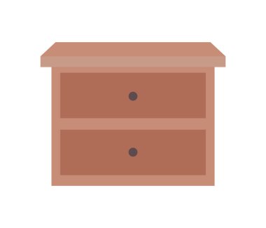 Beyaz arka planda iki çekmecesi olan mobilyalar