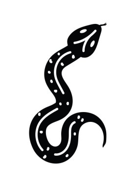 Minimalist tattoo of a snake over a white background vector Minimalist tattoo of a snake over a white background vector