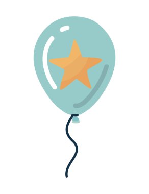 Ortasında bir yıldız olan yeşil balon