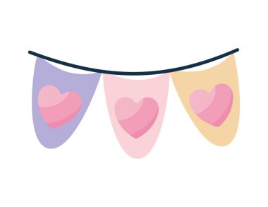 Beyaz arka planda kalpleri olan çelenkler.