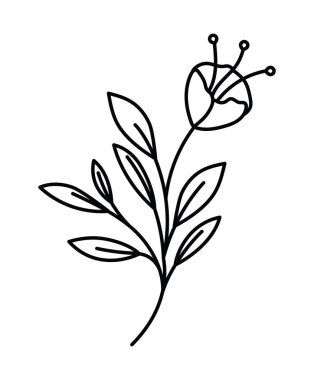 Beyaz arkaplanda çiçek ve bitki dövmesi