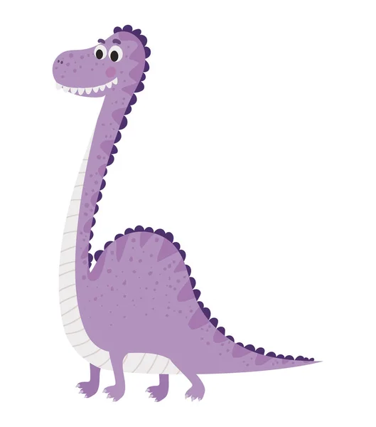 Illustrazione per bambini di un dinosauro viola — Vettoriale Stock