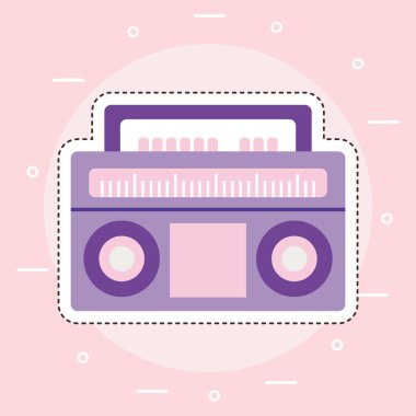 Pembe arka planda 80 'lerin radyosu.