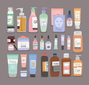 cilt bakımı simgeleri demeti