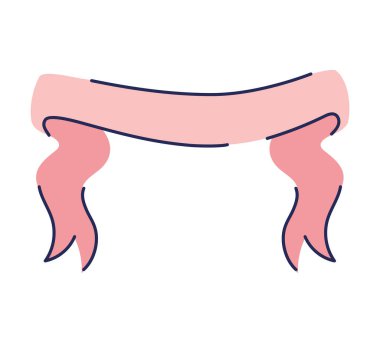 Beyaz arkaplanda pembe kurdele