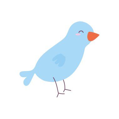 Beyaz arkaplanda mavi kuş