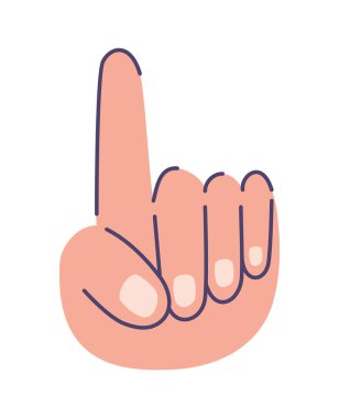 Beyaz arka planda sevimli bir el.