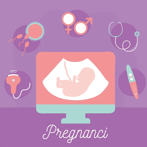 Grouped pregnancy icons — Stock Vector