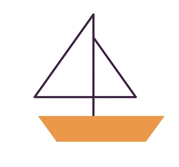 Icono del barco naranja — Vector de stock