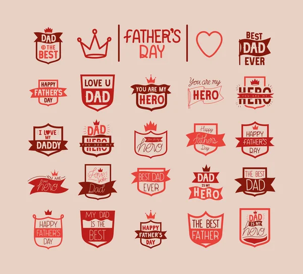 Fathers day letters — Stock Vector