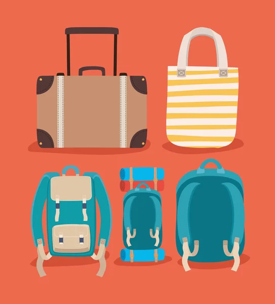 Set of backpacks — Stock Vector