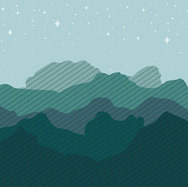 Monts et étoiles — Image vectorielle