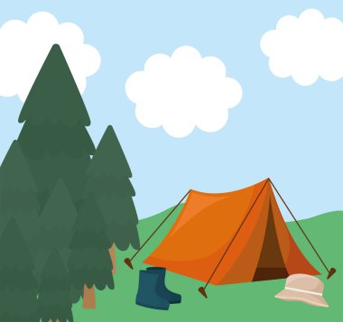 kamp çadırı çizimi