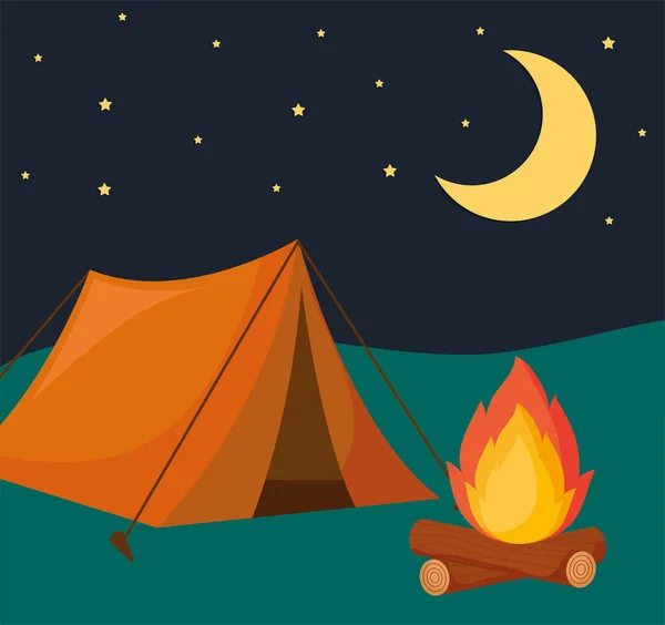 Campingtent icoon — Stockvector