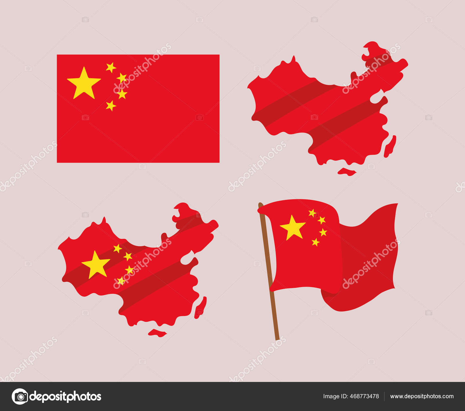 Chinese flags designs Stock Vector by ©grgroupstock 468773478