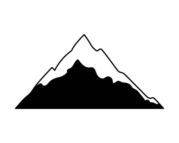 Schattig berg silhouet — Stockvector