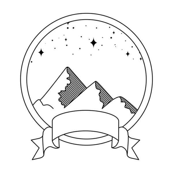 Lindo emblema de montañas — Archivo Imágenes Vectoriales
