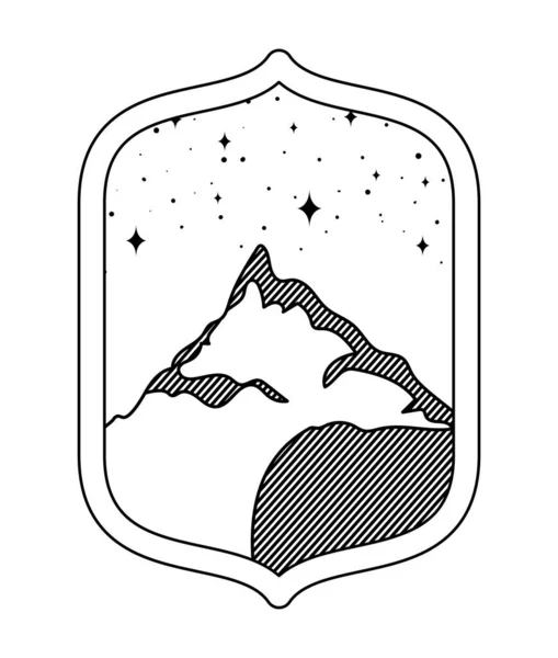 Berg silhouet insignes — Stockvector