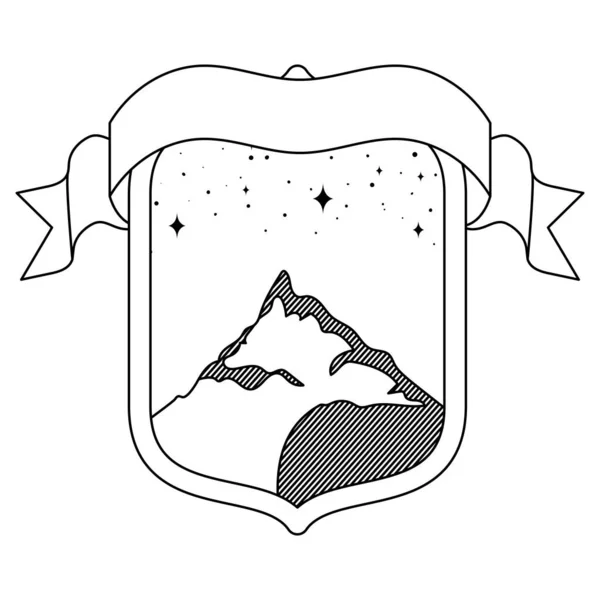 Güzel dağ rozeti — Stok Vektör