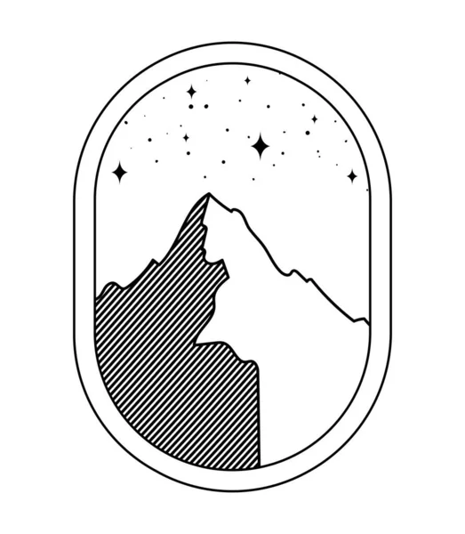 Bergsiluett emblem — Stock vektor